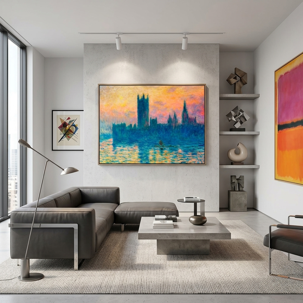 London Parliament Reproduction Canvas Wall Art Print
