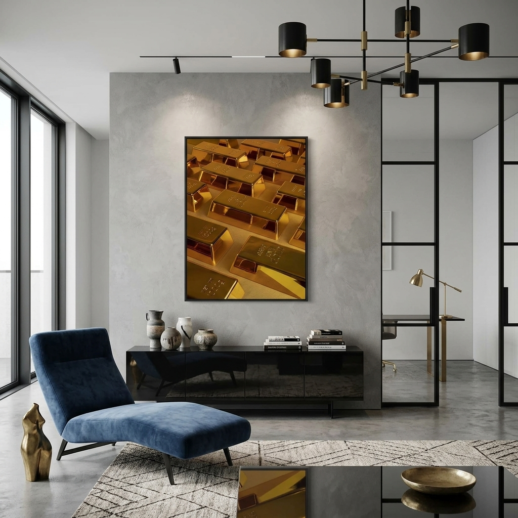 Gold bars Motivational Canvas Wall Art Print