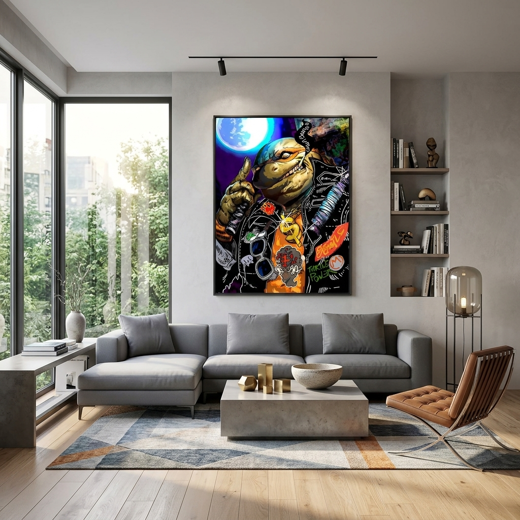 Cowabunga Motivational Canvas Wall Art Print