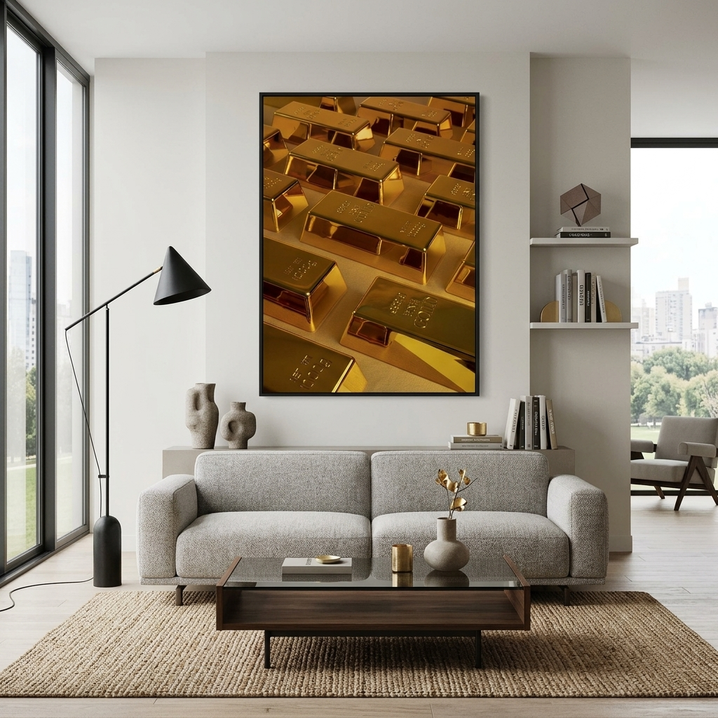 Gold bars Motivational Canvas Wall Art Print