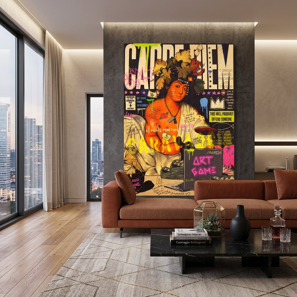 Bacchus Dionysus graffiti Motivational Canvas Wall Art Print