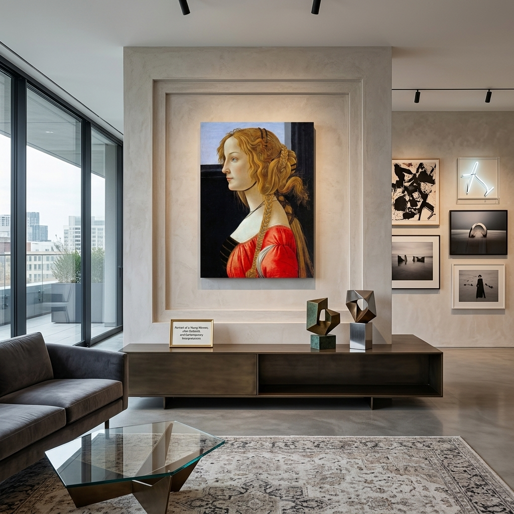 Botticelli's Portrait of a Young Woman Reproduction Canvas Wall Art Print