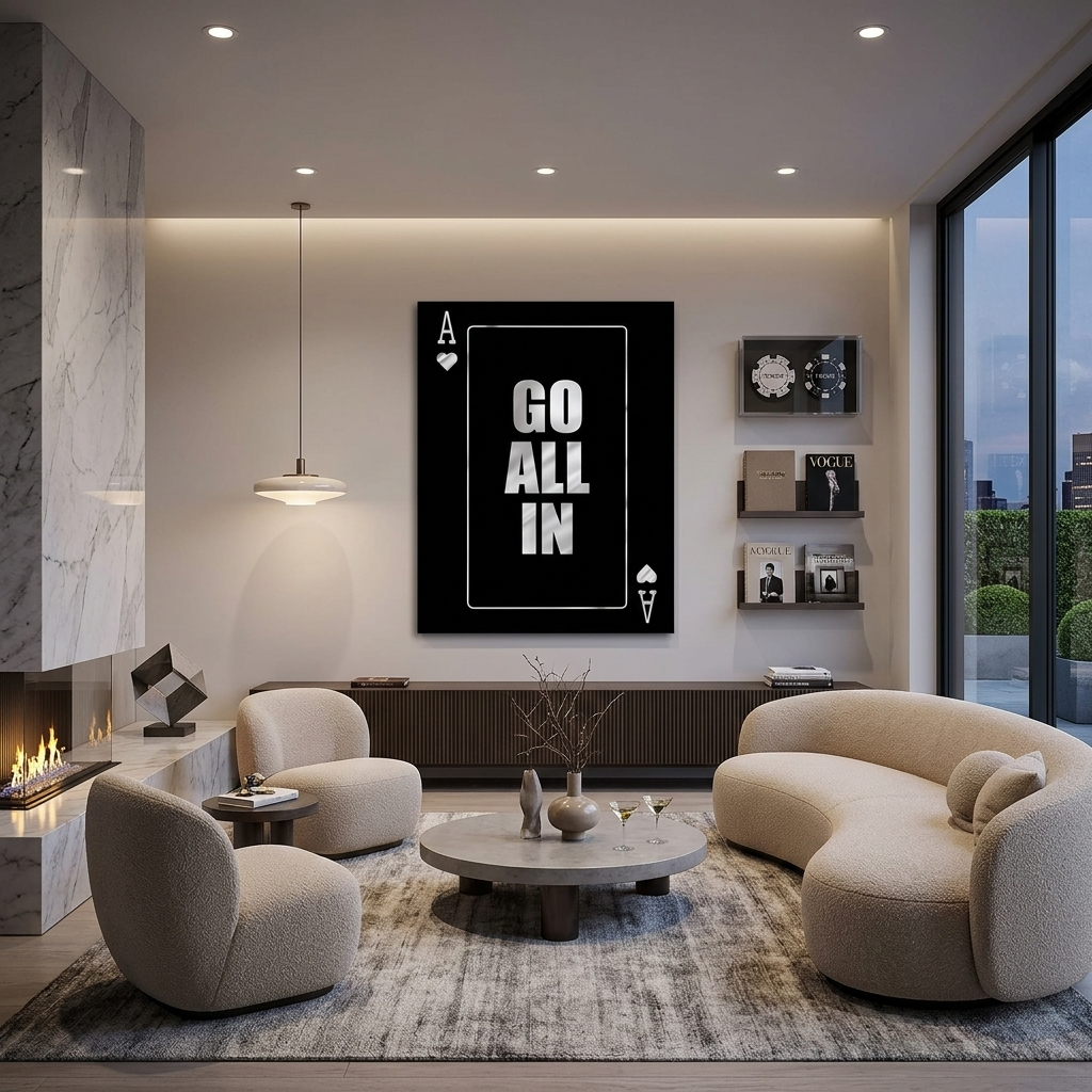 To motivate All in silver Motivational Canvas Wall Art Print