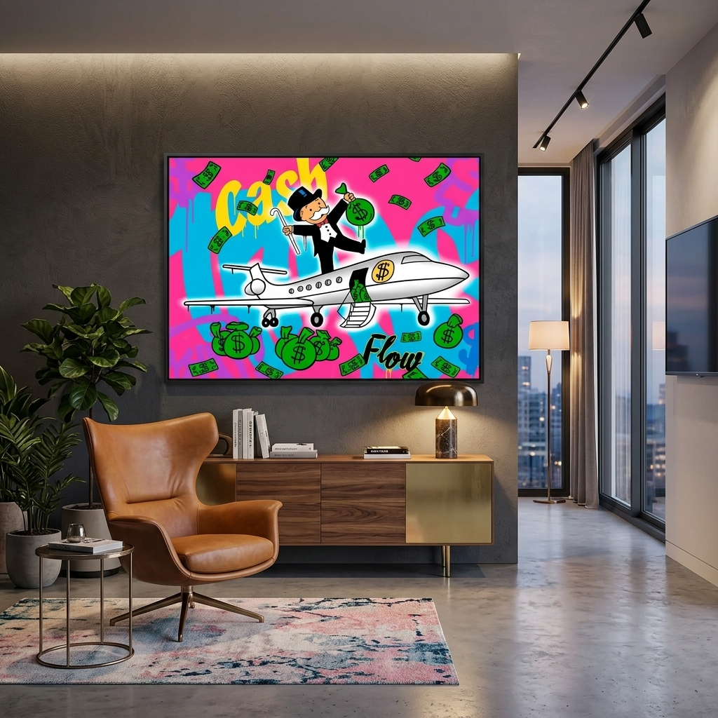 Cash Flow Inspirational Canvas Wall Art Print