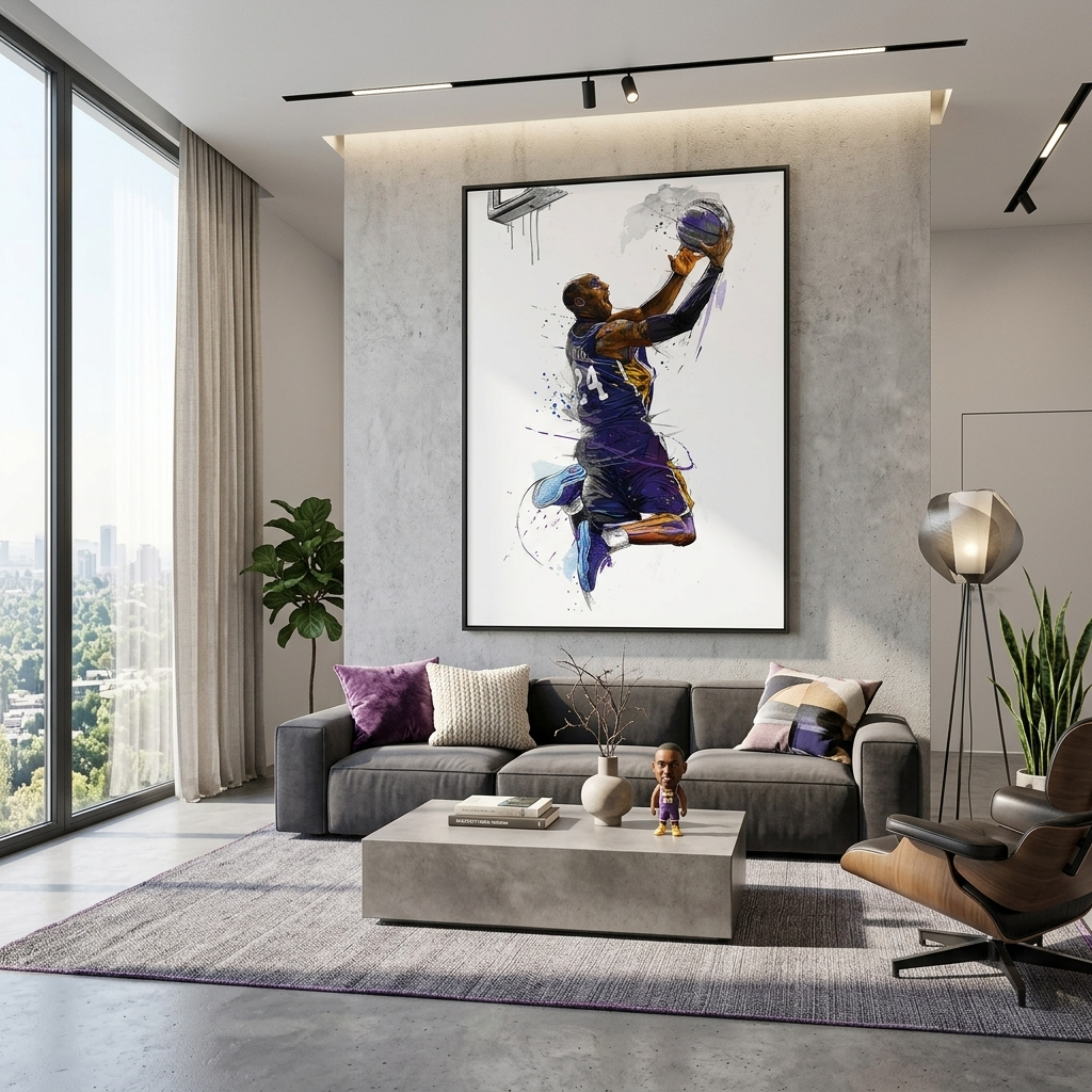 Los Angeles Lakers basketball player Kobe Bryant Canvas Wall Art Print