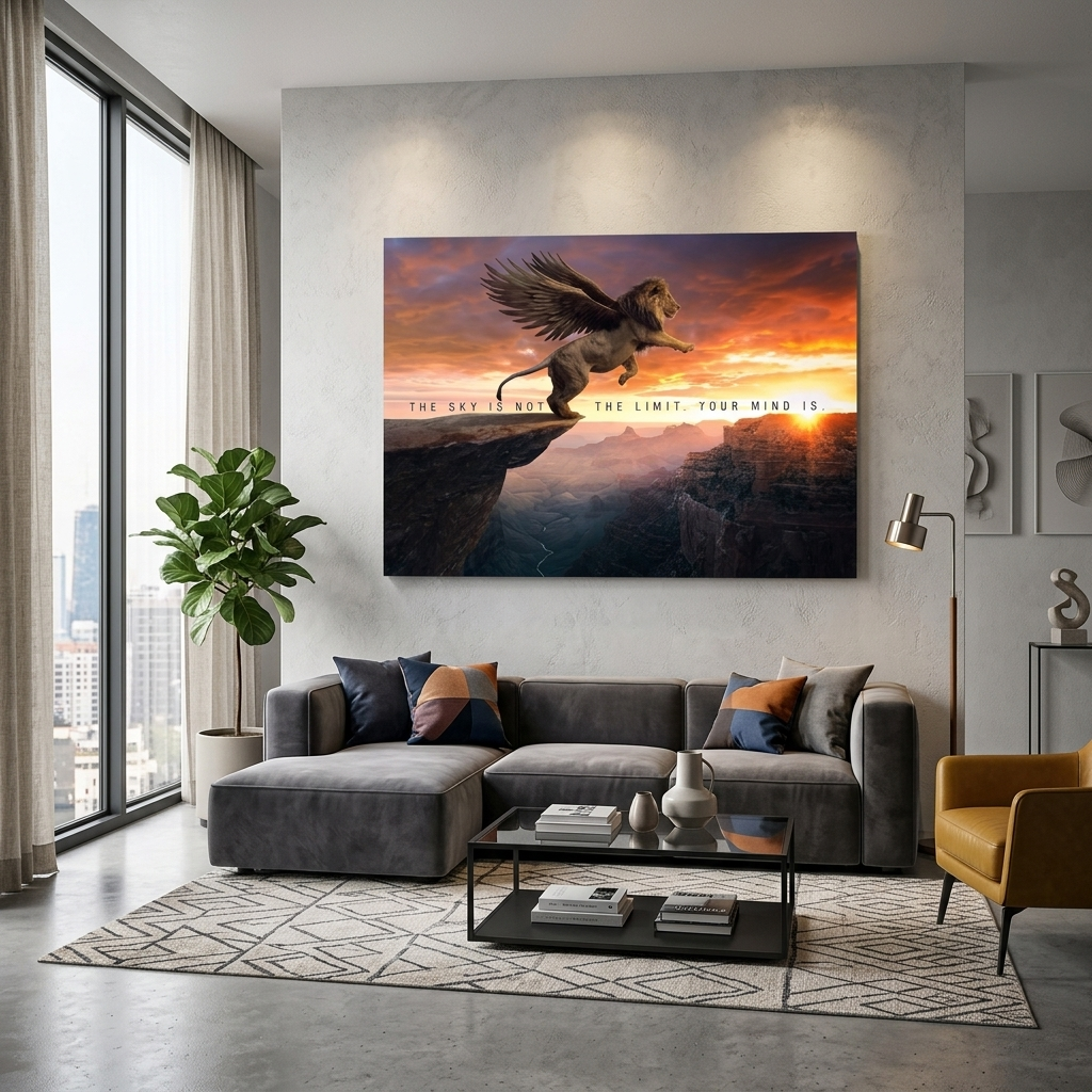 The sky's not the limit Motivational Canvas Wall Art Print