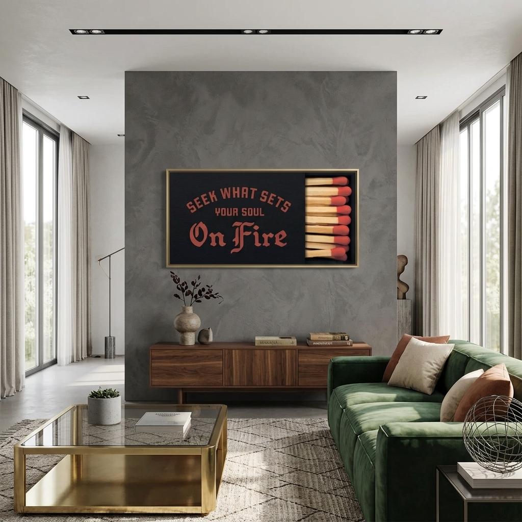 To motivate Matches red Motivational Canvas Wall Art Print