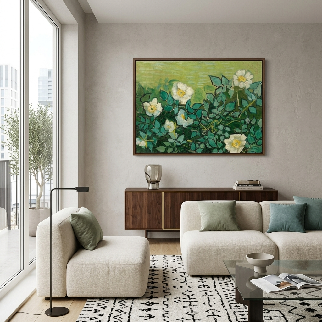 Wild roses Reproduction Canvas Wall Art Print
