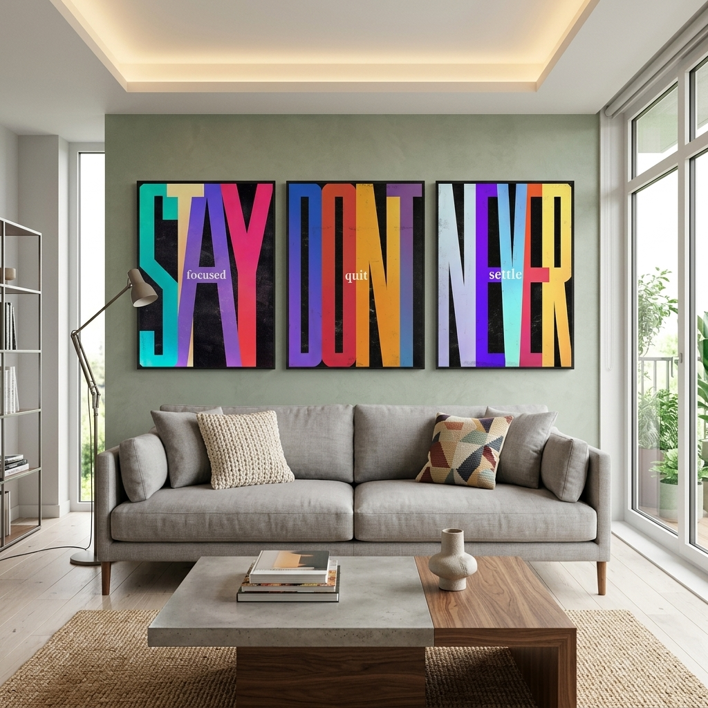 Modular 3-part triptych to the office for motivation Success Principles Multi Panel Canvas Wall Art Print
