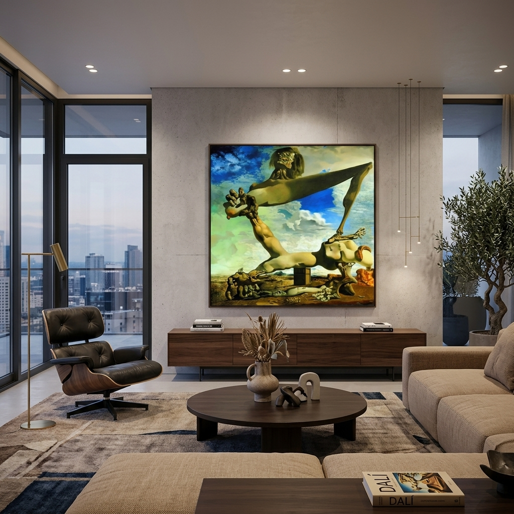 Soft construction with beans Reproduction Canvas Wall Art Print