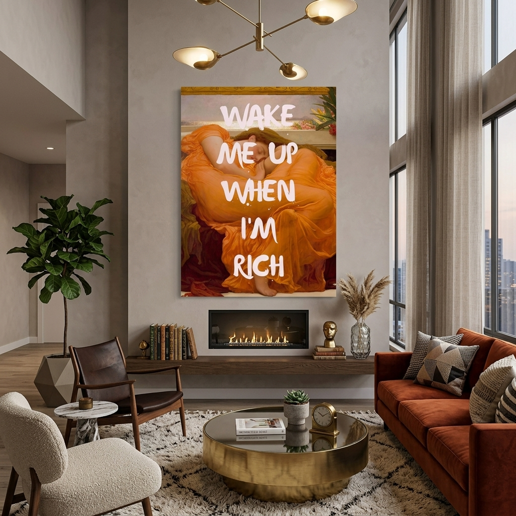 Canvas Wall Art Print Blazing June. Wake Me Up When I'M Rich