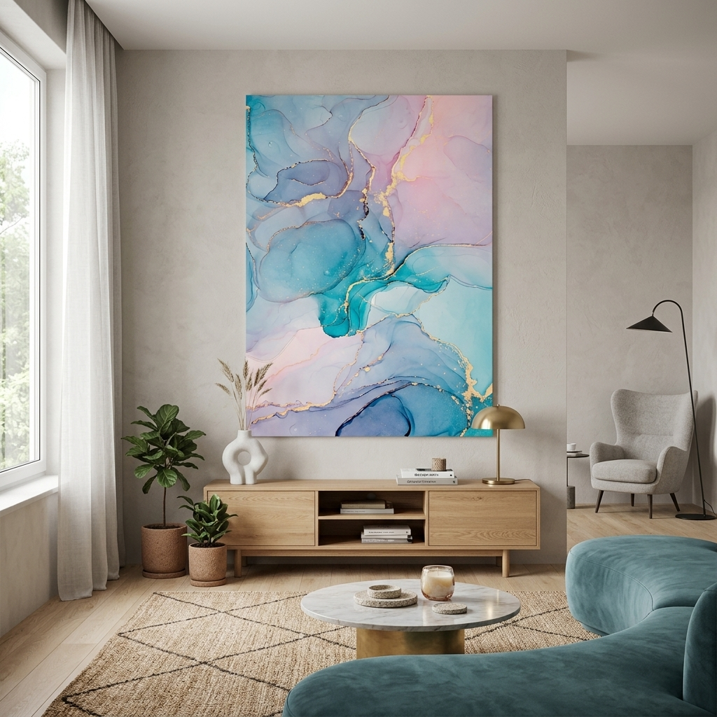 Matte delicate Abstraction Canvas Wall Art Print