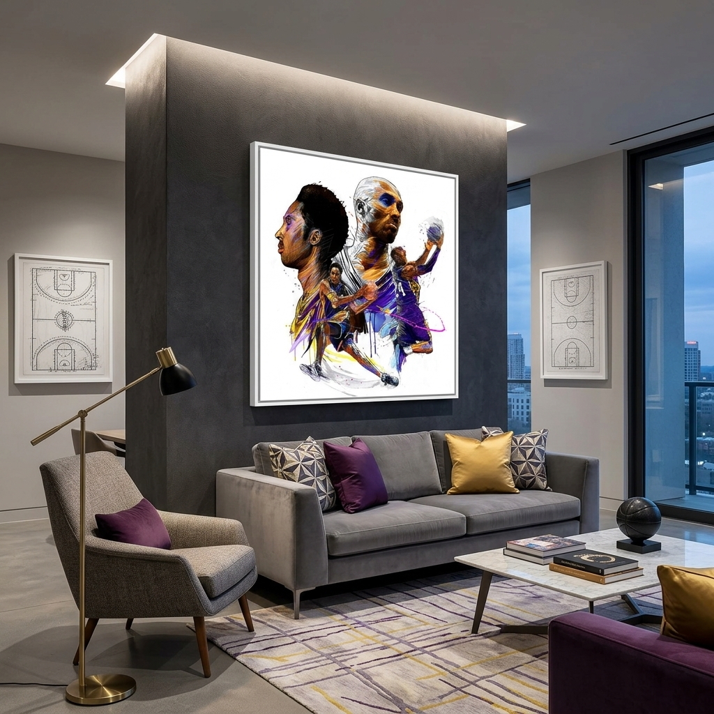 Basketball player Kobe Bryant Canvas Wall Art Print