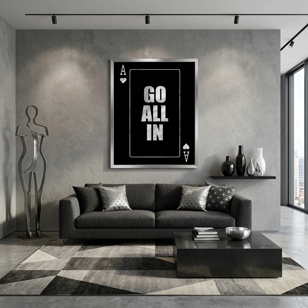 To motivate All in silver Motivational Canvas Wall Art Print