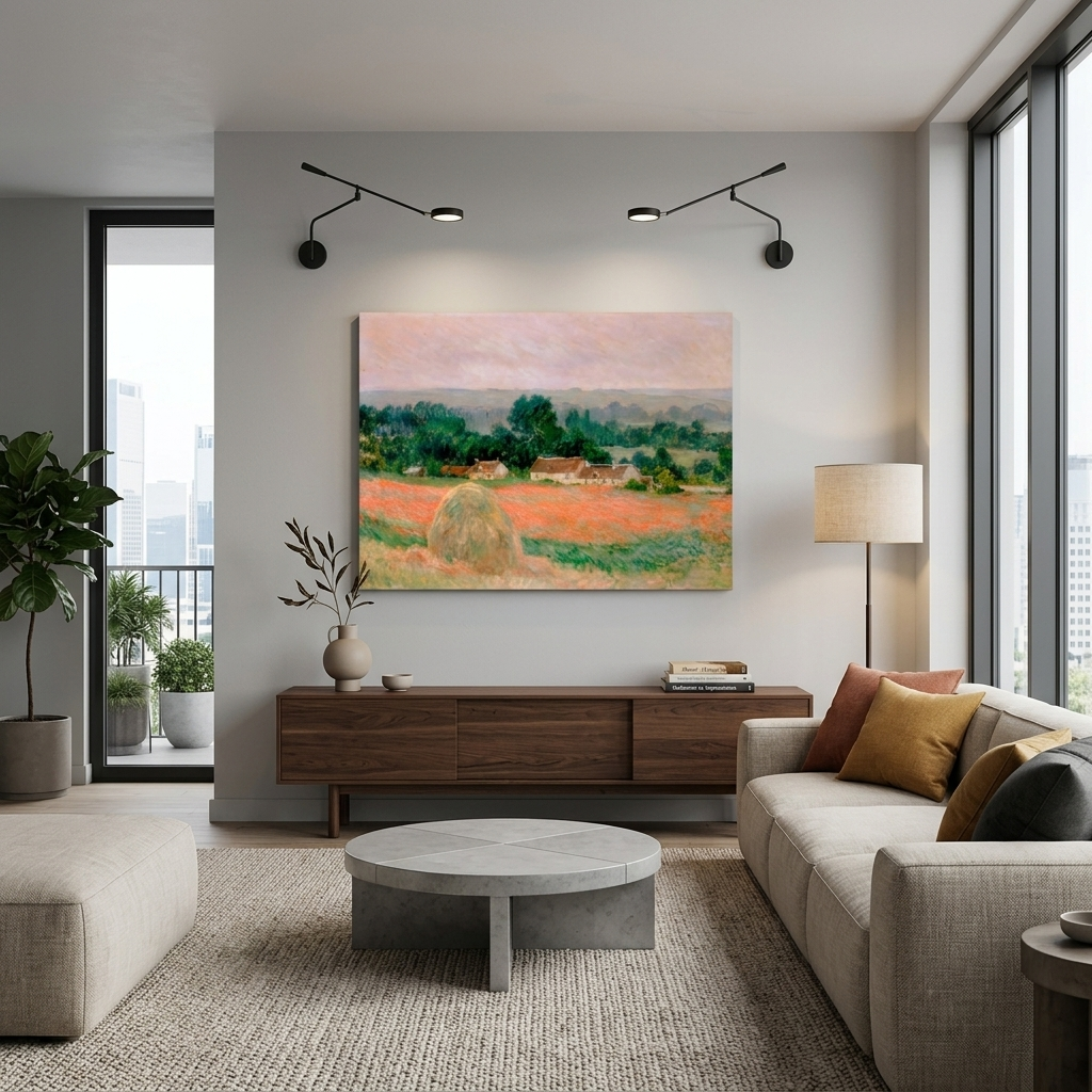 Haystack in Giverny Reproduction Canvas Wall Art Print