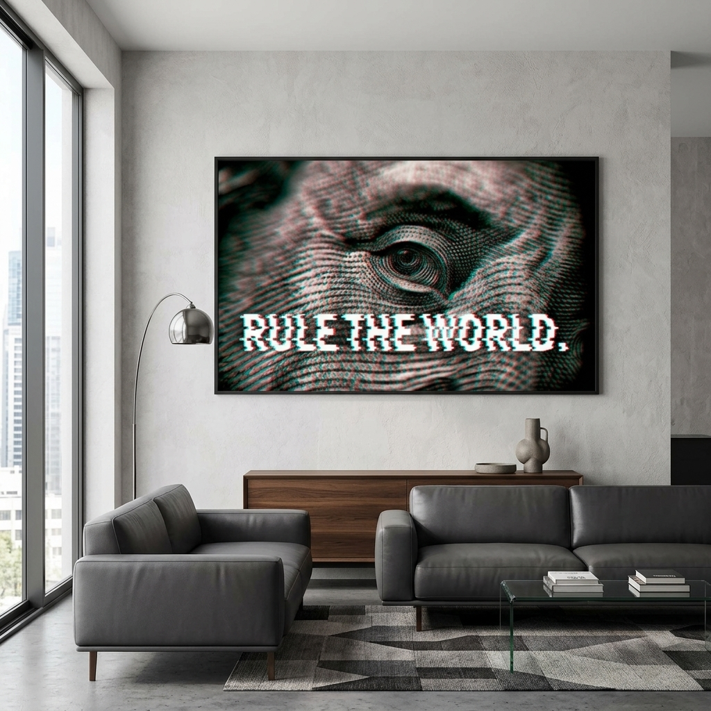 Franklin's eye with the inscription Motivational Canvas Wall Art Print