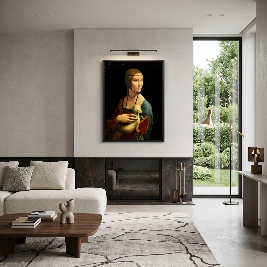 Leonardo da Vinci's Lady with the Ermine Reproduction Canvas Wall Art Print
