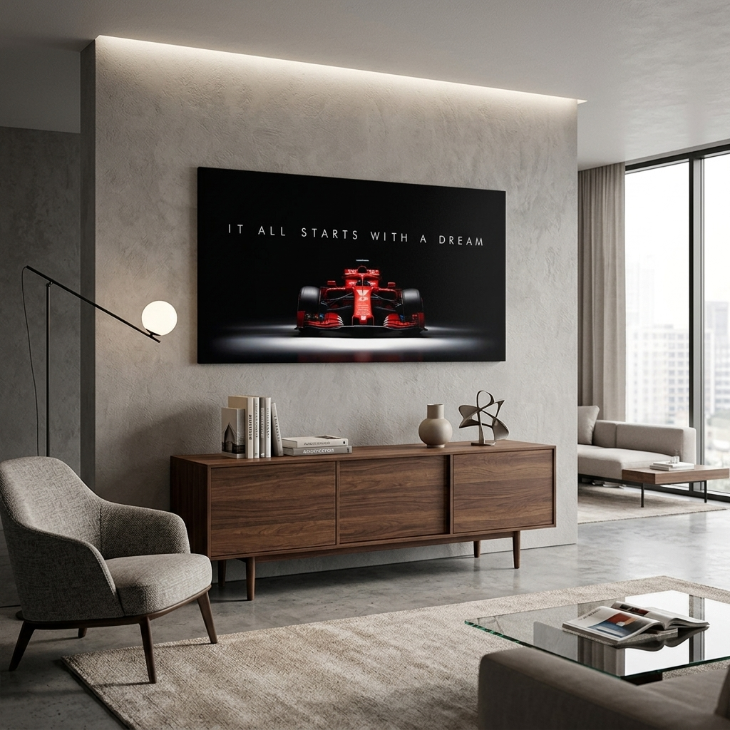 IT ALL STARTS WITH A DREAM FERRARI F1  Canvas Wall Art