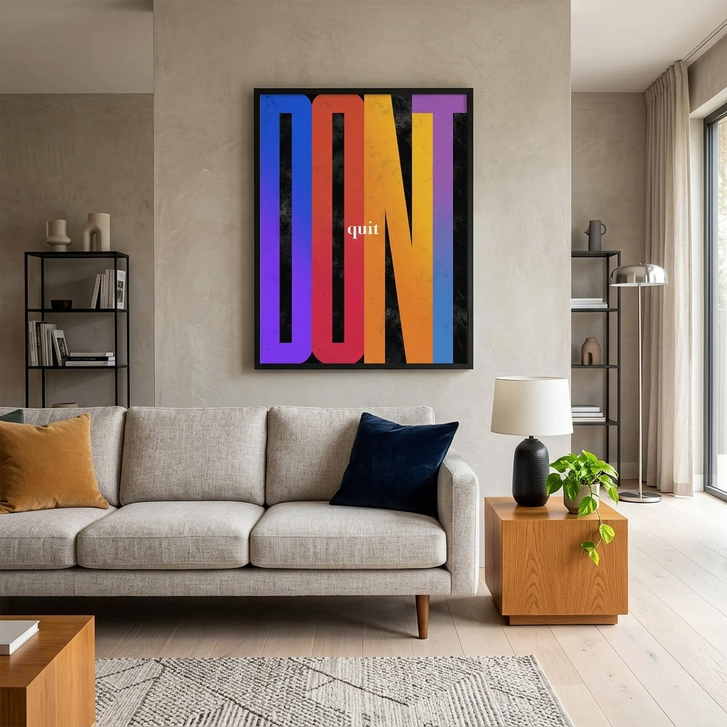 To motivate Don't quit Motivational Canvas Wall Art Print