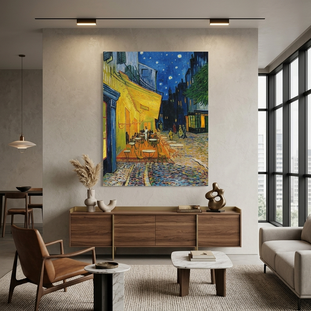 Cafe Vincent van Gogh's night terrace Reproduction Canvas Wall Art Print