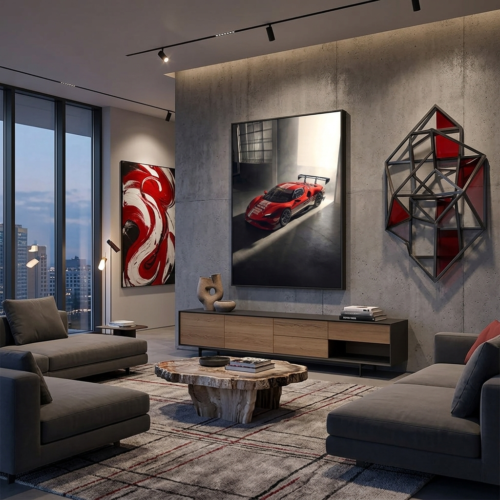Ferrari 296 Challenge  Canvas Wall Art Print