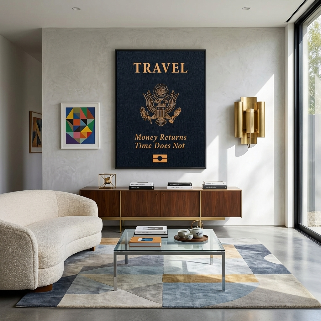For motivation Passport Motivational Canvas Wall Art Print