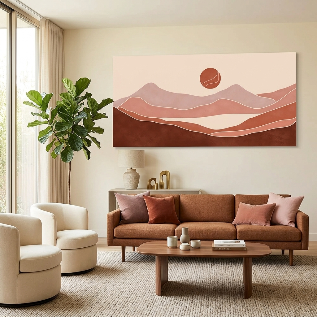 The desert against the sun Abstraction Canvas Wall Art Print