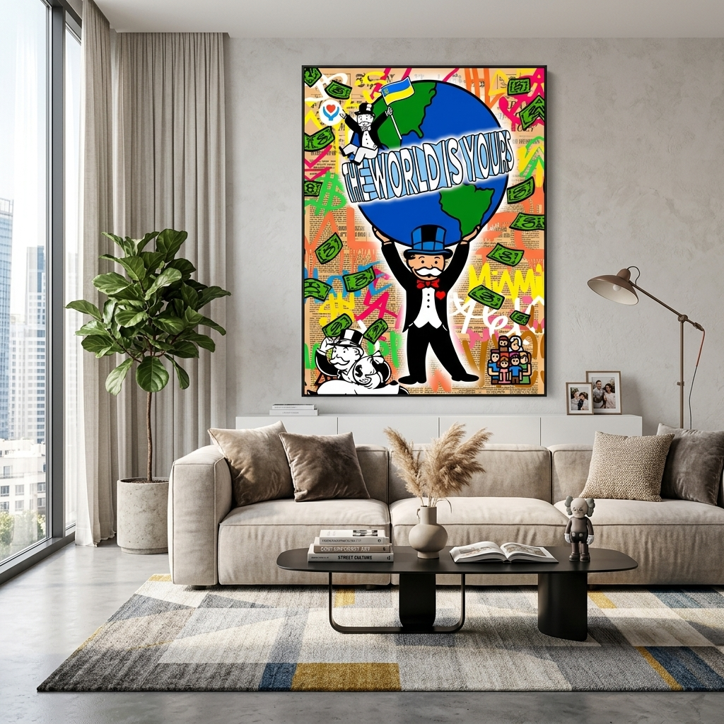 Monopoly The world is yours Canvas Wall Art Print