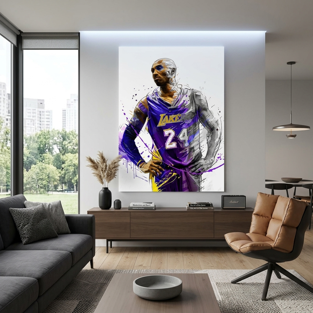Basketball player Kobe Bryant Los Angeles Lakers Canvas Wall Art Print