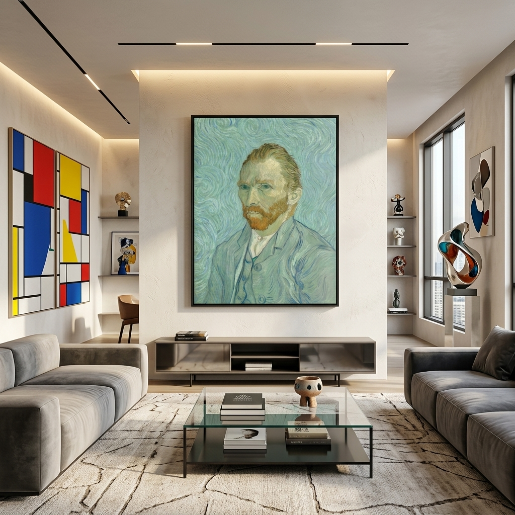 Self-Portrait 1889 Vincent van Gogh Reproduction Canvas Wall Art Print