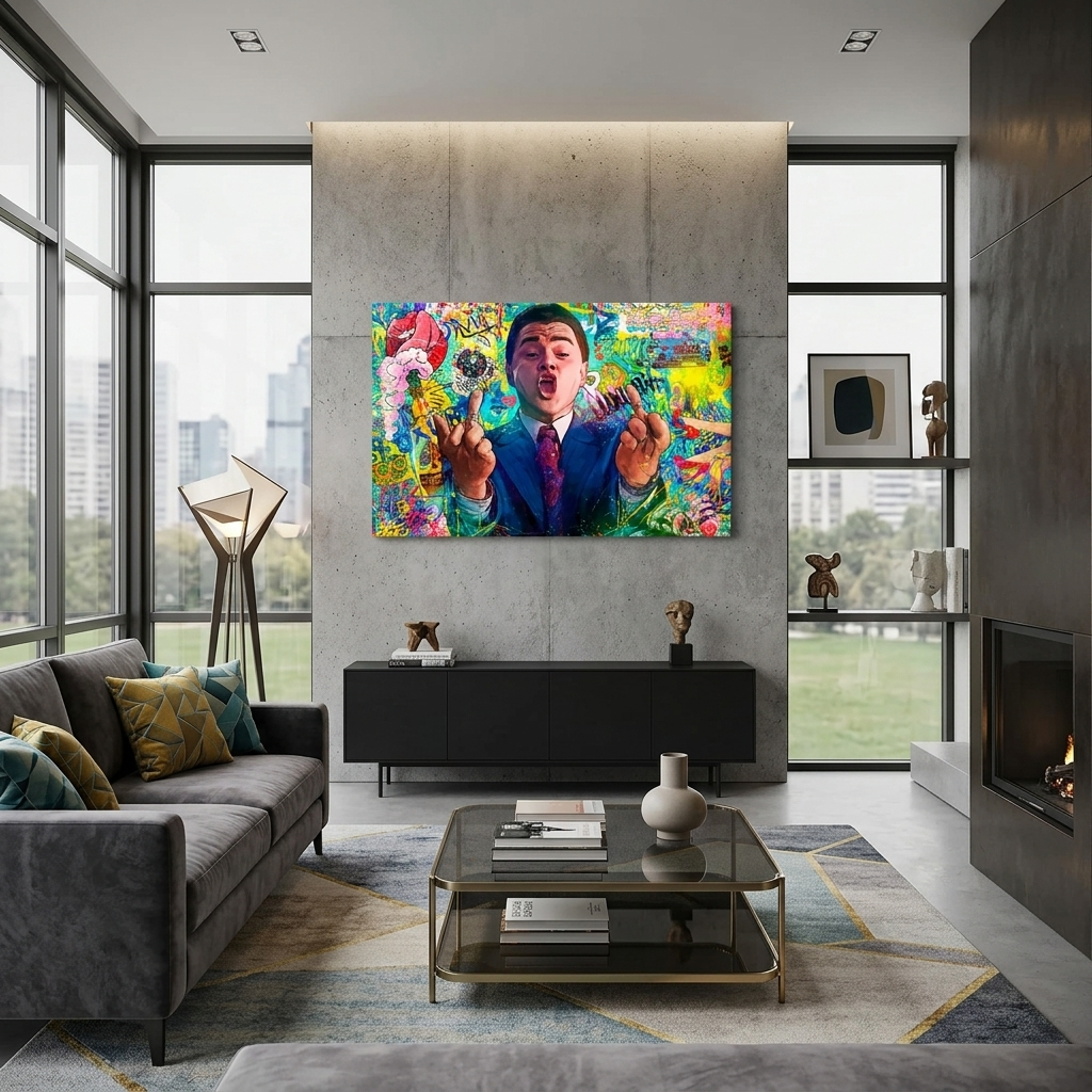 Graffiti Leonardo DiCaprio Canvas Wall Art Print