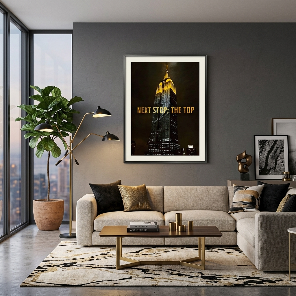 Empire State Building Motivational Canvas Wall Art Print