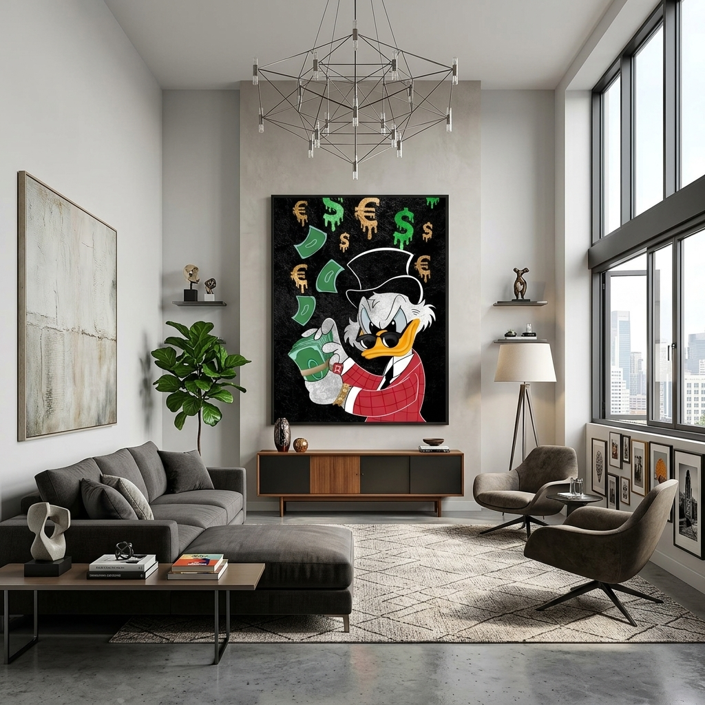 Scrooge money Inspirational  Canvas Wall Art Print