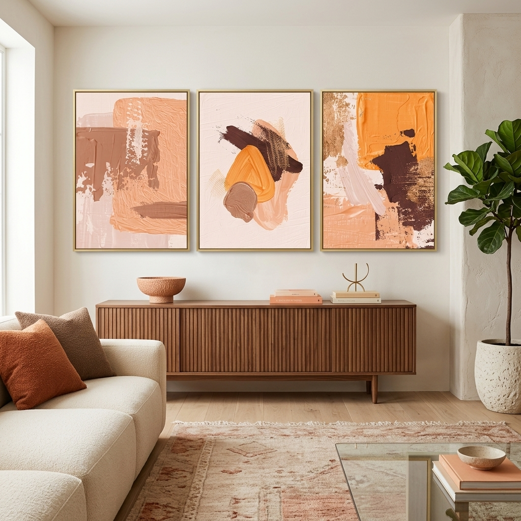Modular beige-yellow tones Multi Panel Canvas Wall Art Print