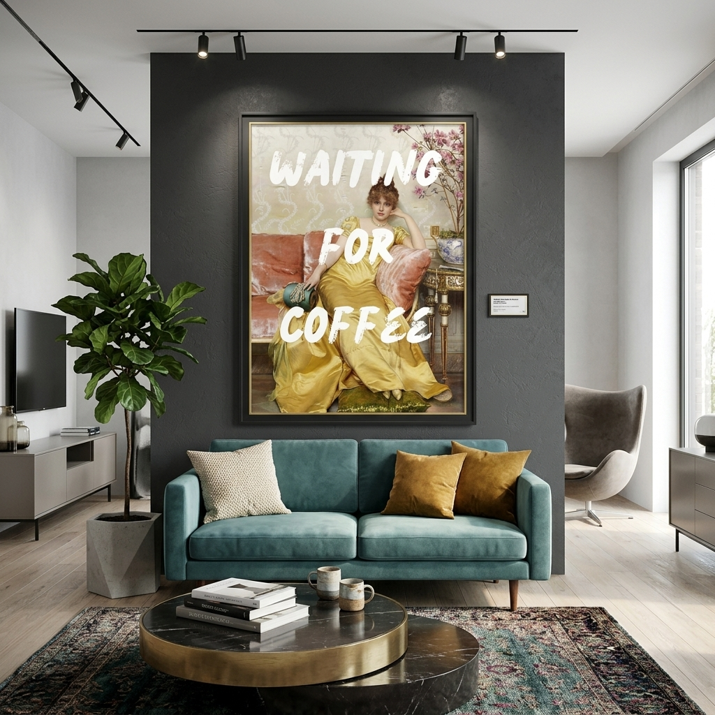 Canvas Wall Art Print Reverie. Waiting For Coffee