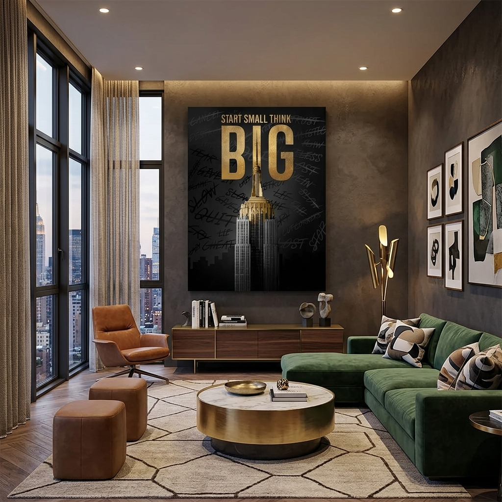 Start small, think big Motivational Canvas Wall Art Print