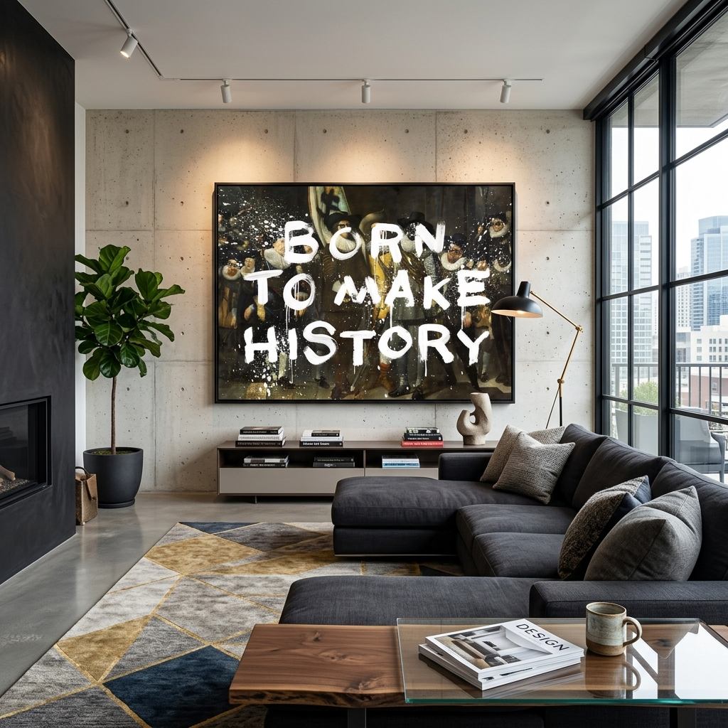 Born to make history Motivational Canvas Wall Art Print