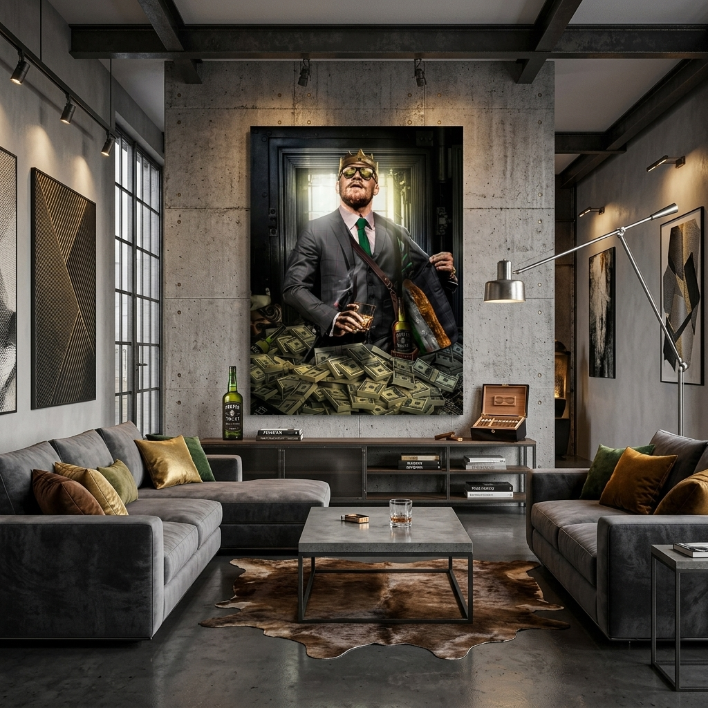 Conor McGregor in the crown Inspirational Canvas Wall Art Print