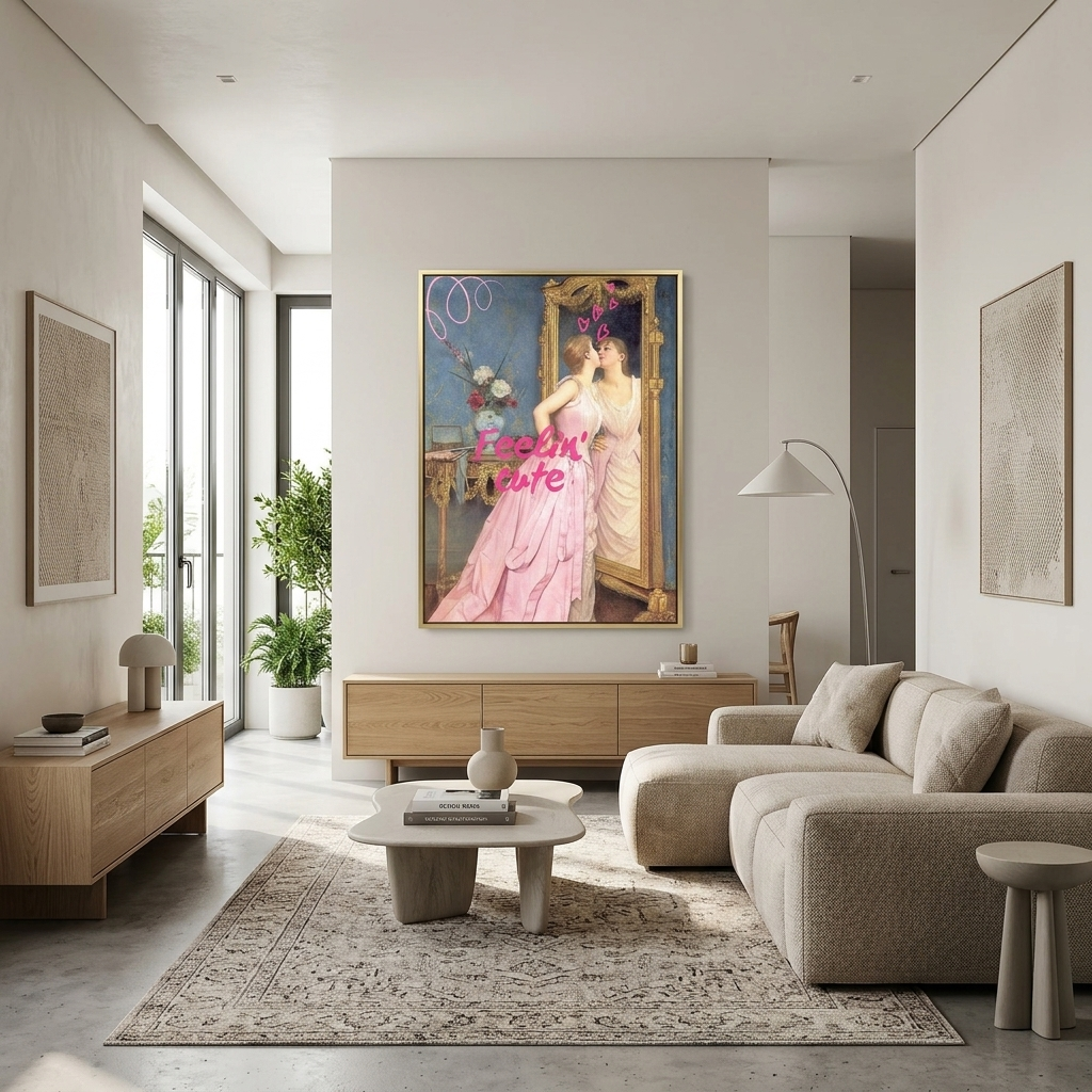 Canvas Wall Art Print Last look in the mirror. Feeling cute
