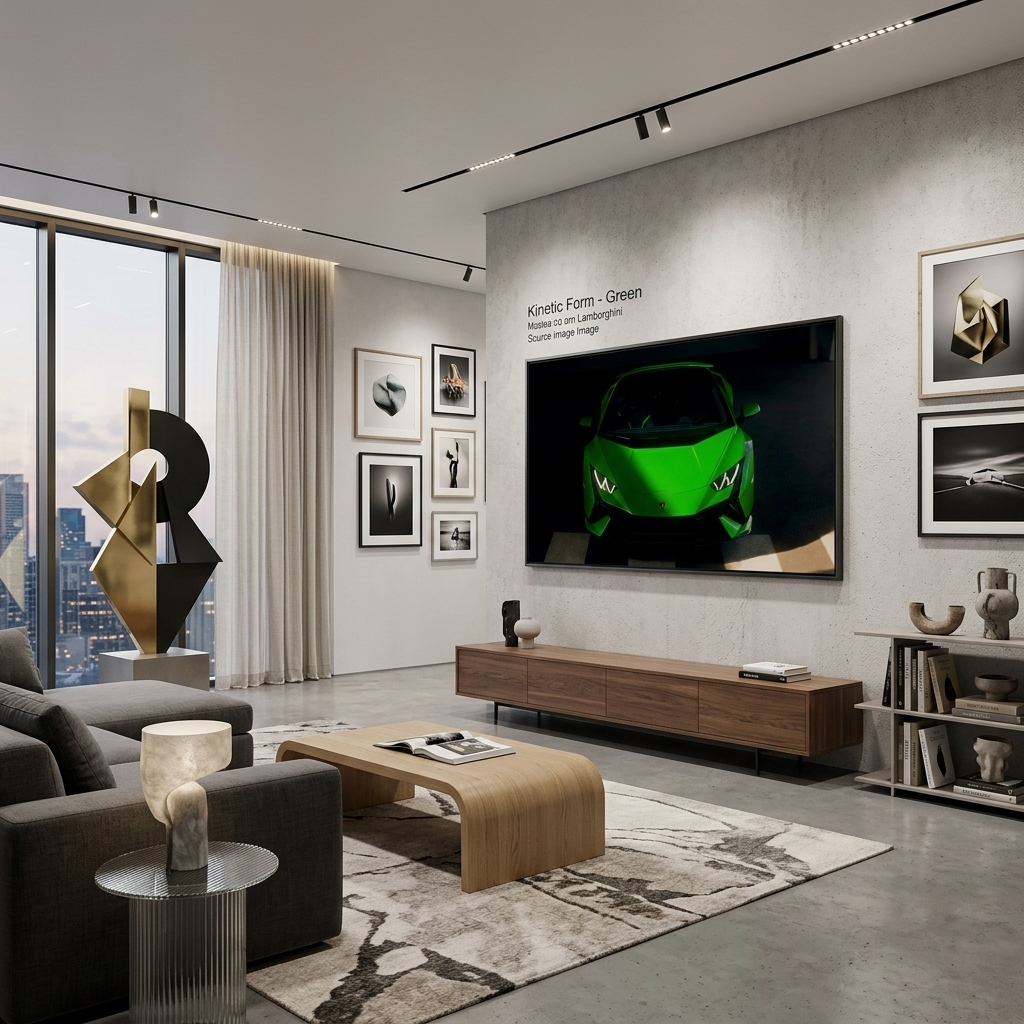 A Green Lamborghini car Canvas Wall Art Print
