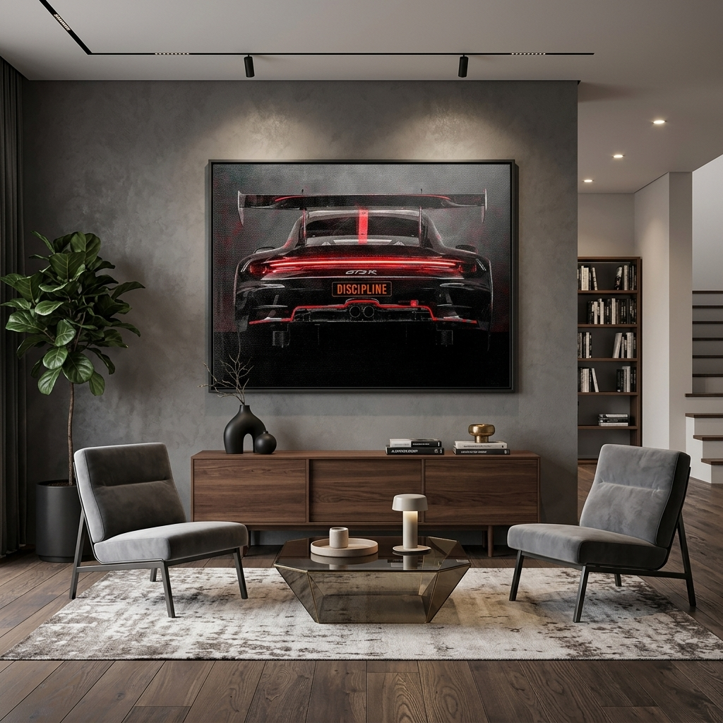 PORSCHE GT3R BACKSIDE Canvas Wall Art