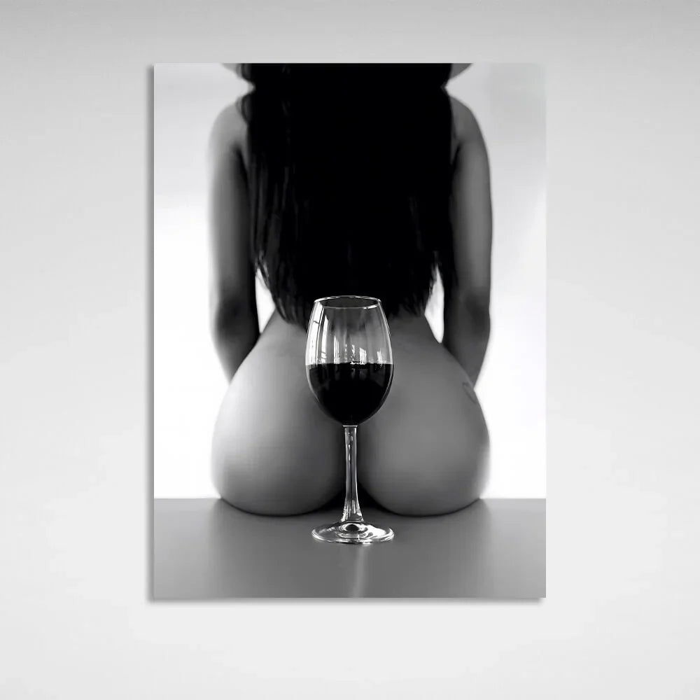 A girl and a glass  Canvas Wall Art Print