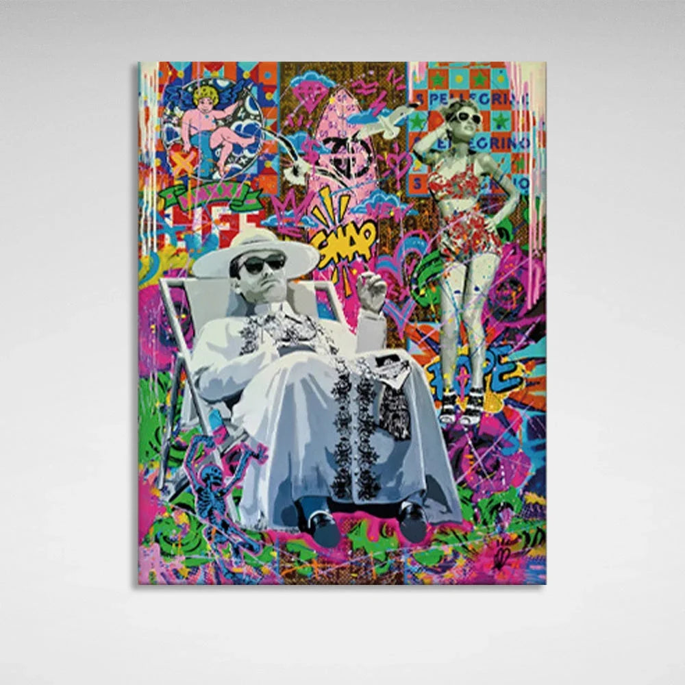 A man on vacation Canvas Wall Art Print