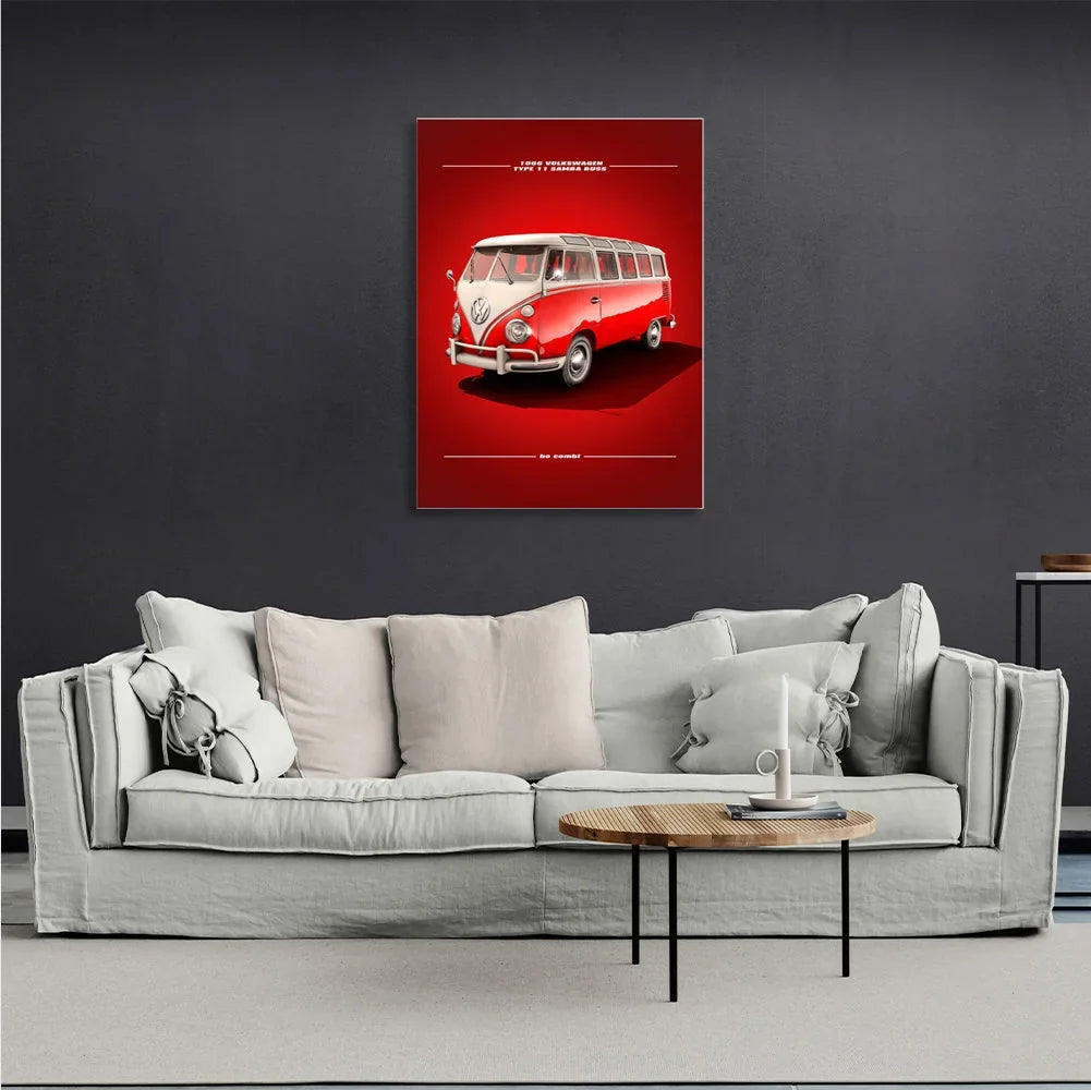 A Volkswagen Car Canvas Wall Art Print