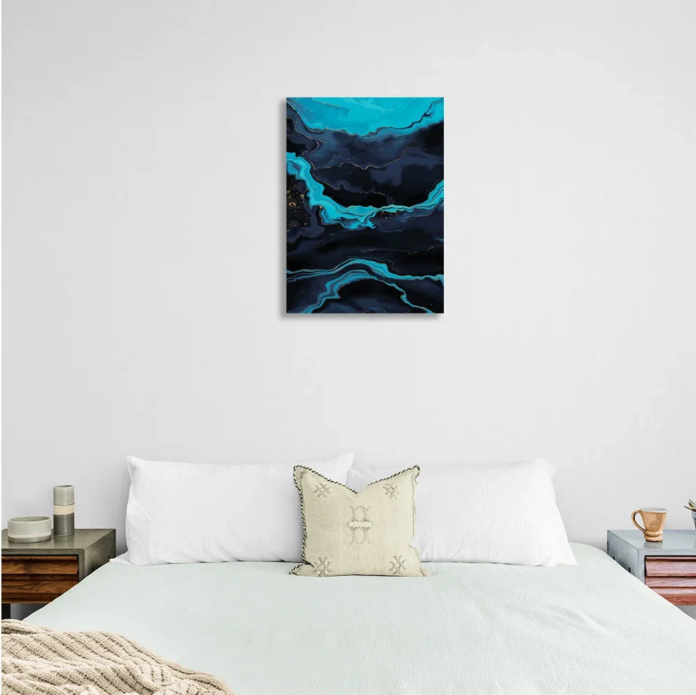 Abstraction navy-blue Abstraction Canvas Wall Art Print