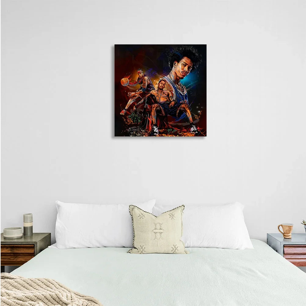 Basketball player Allen Iverson, a Philadelphia legend Canvas Wall Art Print