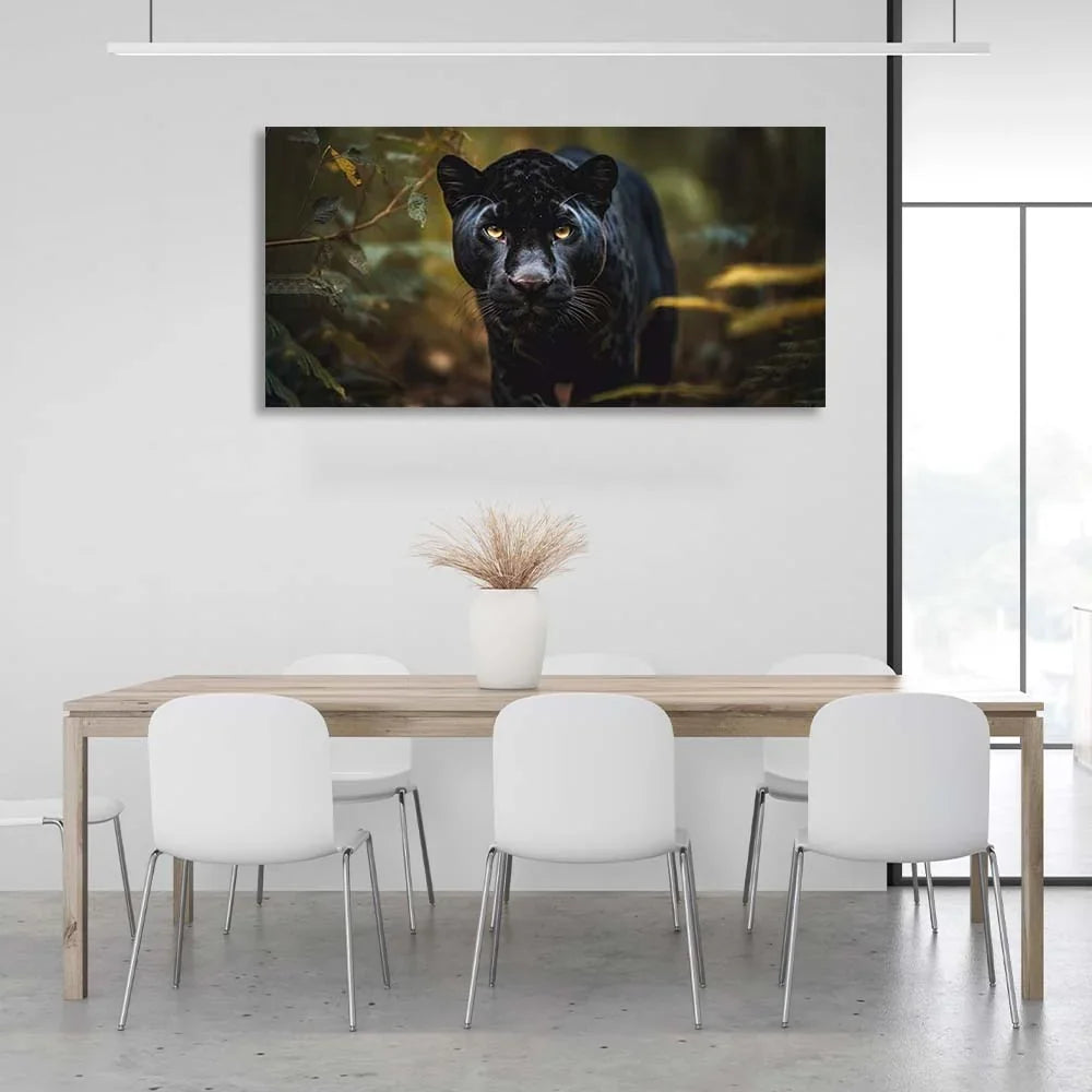 Canvas Wall Art Print Black Jaguar