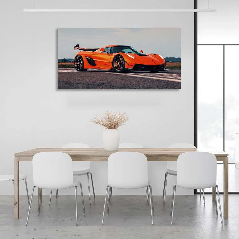 Canvas Wall Art Print Car Koenigsegg Jesko Orange