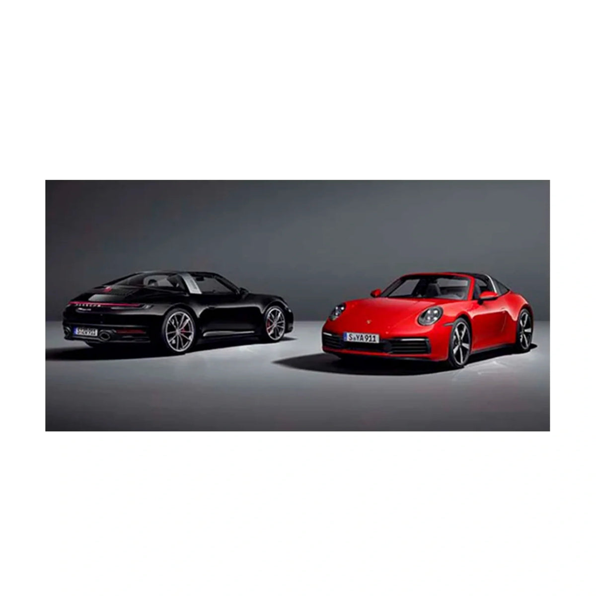 Canvas Wall Art Print Car black and Red Porsche 911 Targa