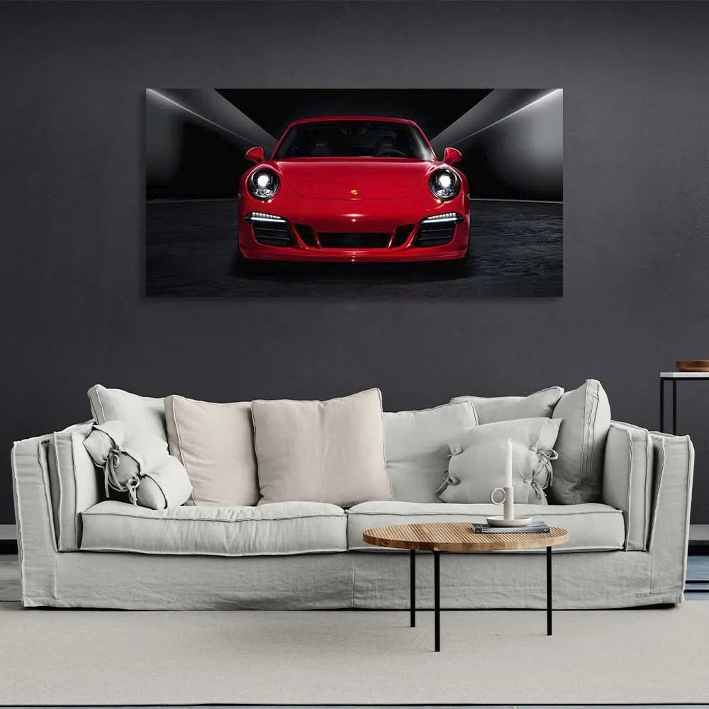 Canvas Wall Art Print Car Red Porsche 911 Carrera GTS